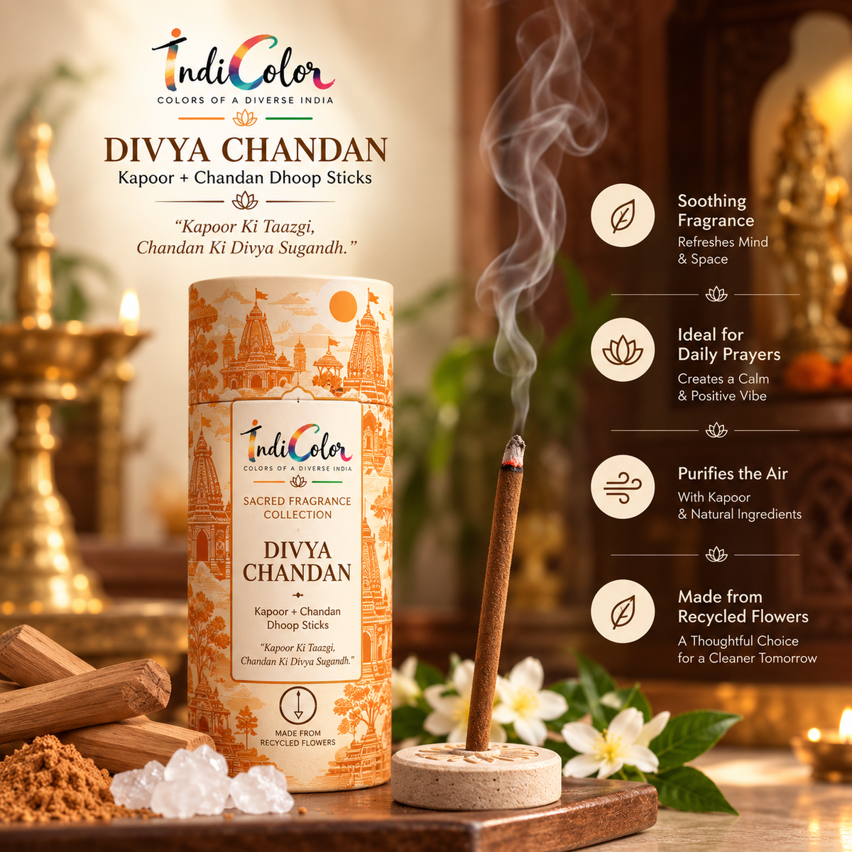 Divya Chandan – Kapoor & Chandan Premium Dhoop Sticks | INDICOLOR