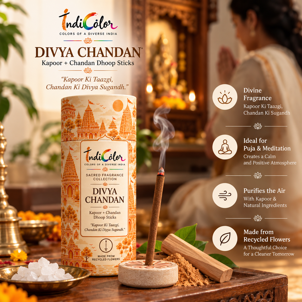 Divya Chandan – Kapoor & Chandan Premium Dhoop Sticks | INDICOLOR